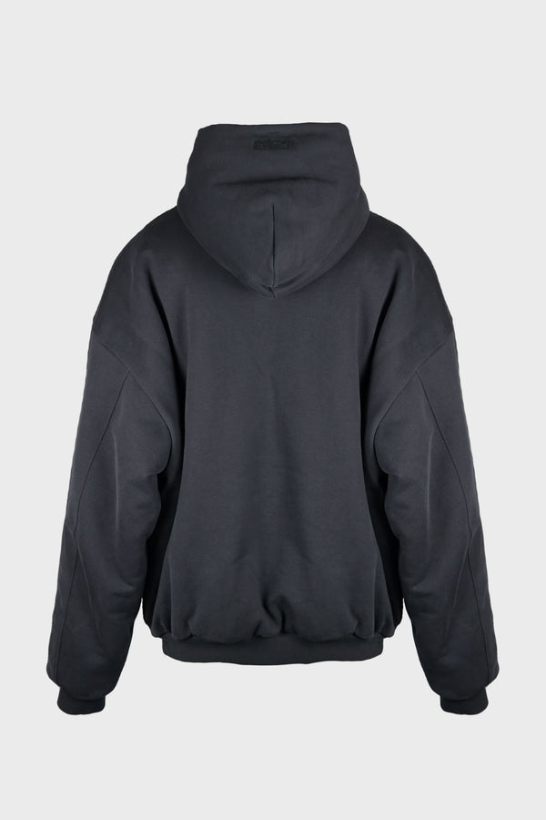 PUFFED OVERSIZED ZIP-UP HOODIE