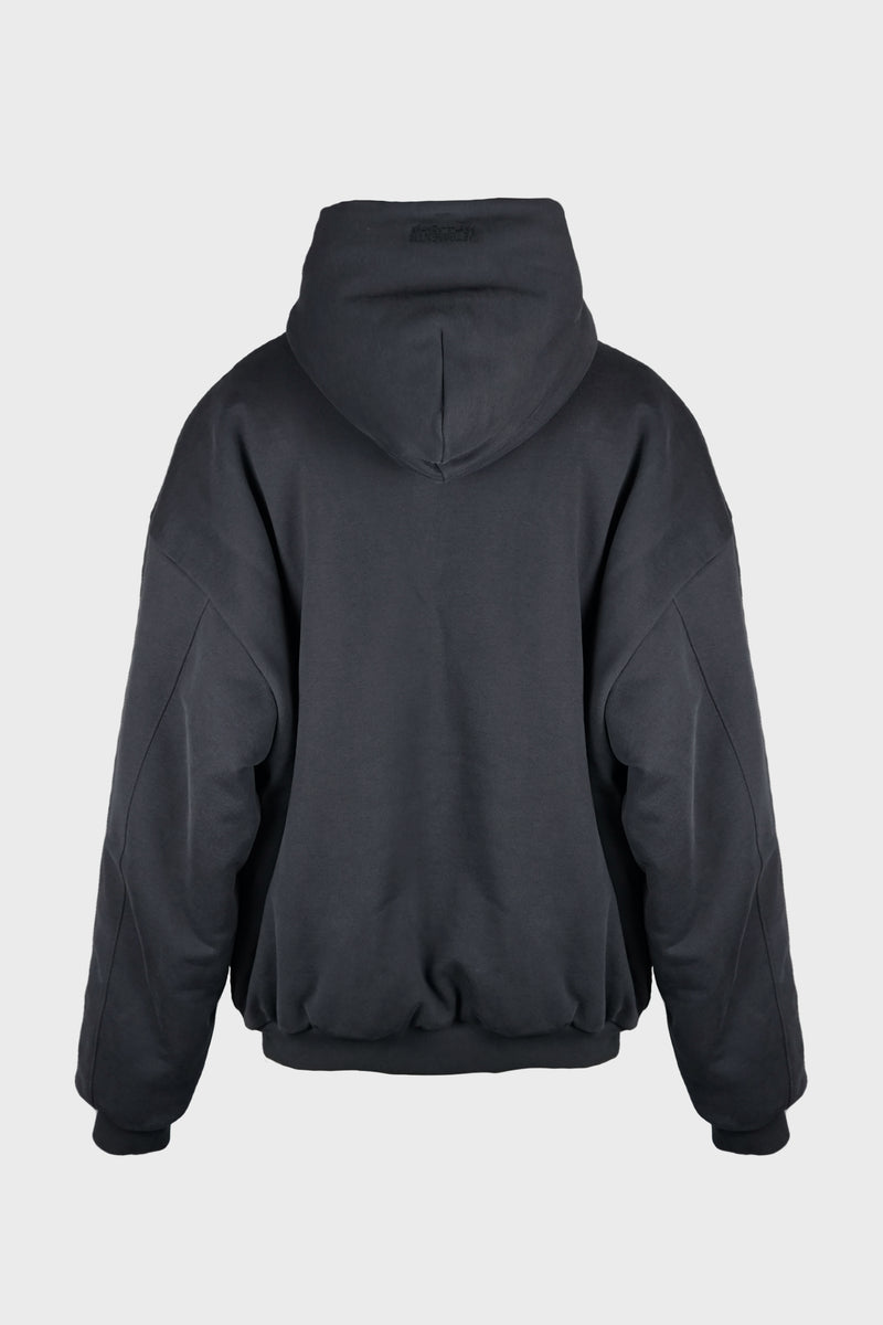 PUFFED OVERSIZED ZIP-UP HOODIE