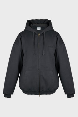 PUFFED OVERSIZED ZIP-UP HOODIE