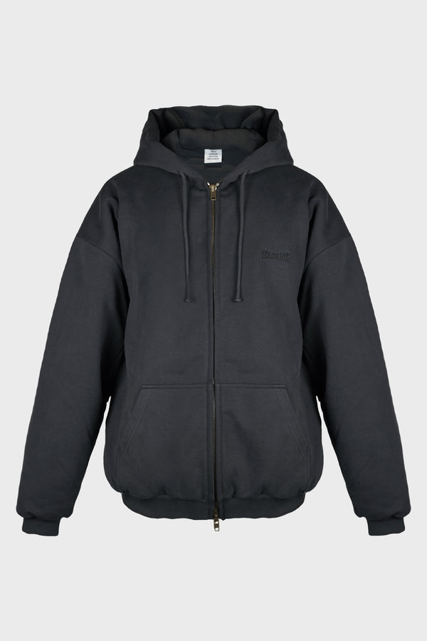 PUFFED OVERSIZED ZIP-UP HOODIE
