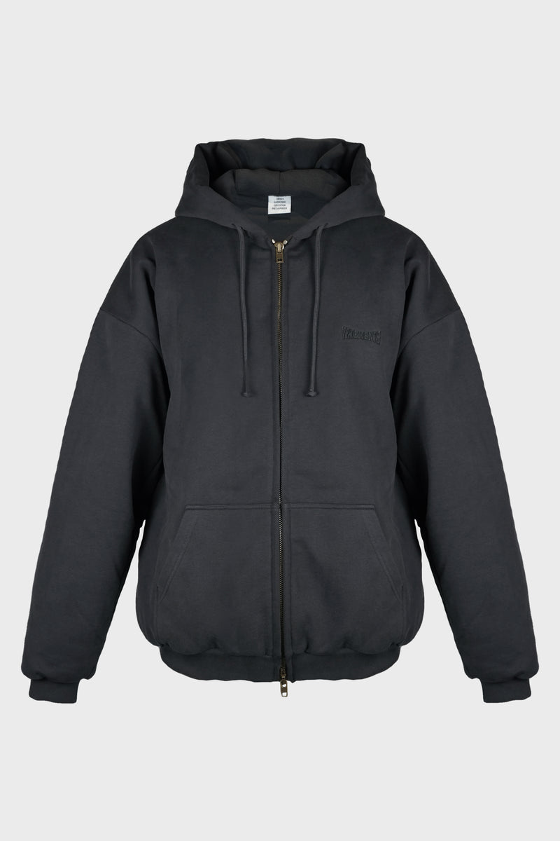 PUFFED OVERSIZED ZIP-UP HOODIE