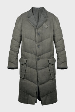 3BTN DIAGONAL PADDED LONG JACKET