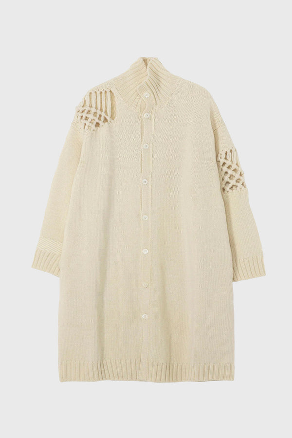 MACRAME D CARDIGAN OFF WHITE