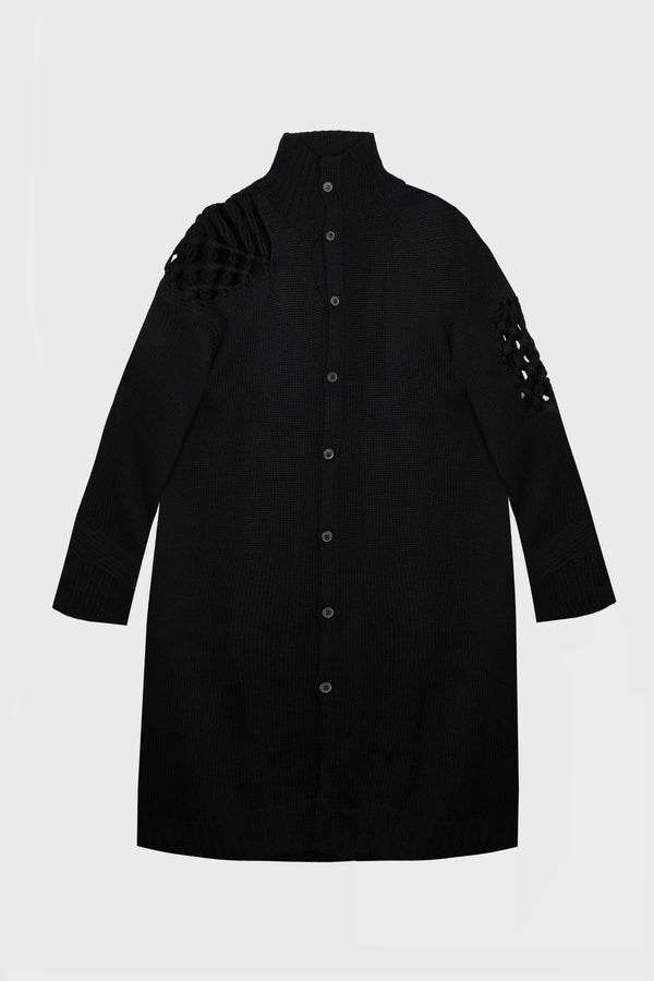 MACRAME D CARDIGAN BLACK