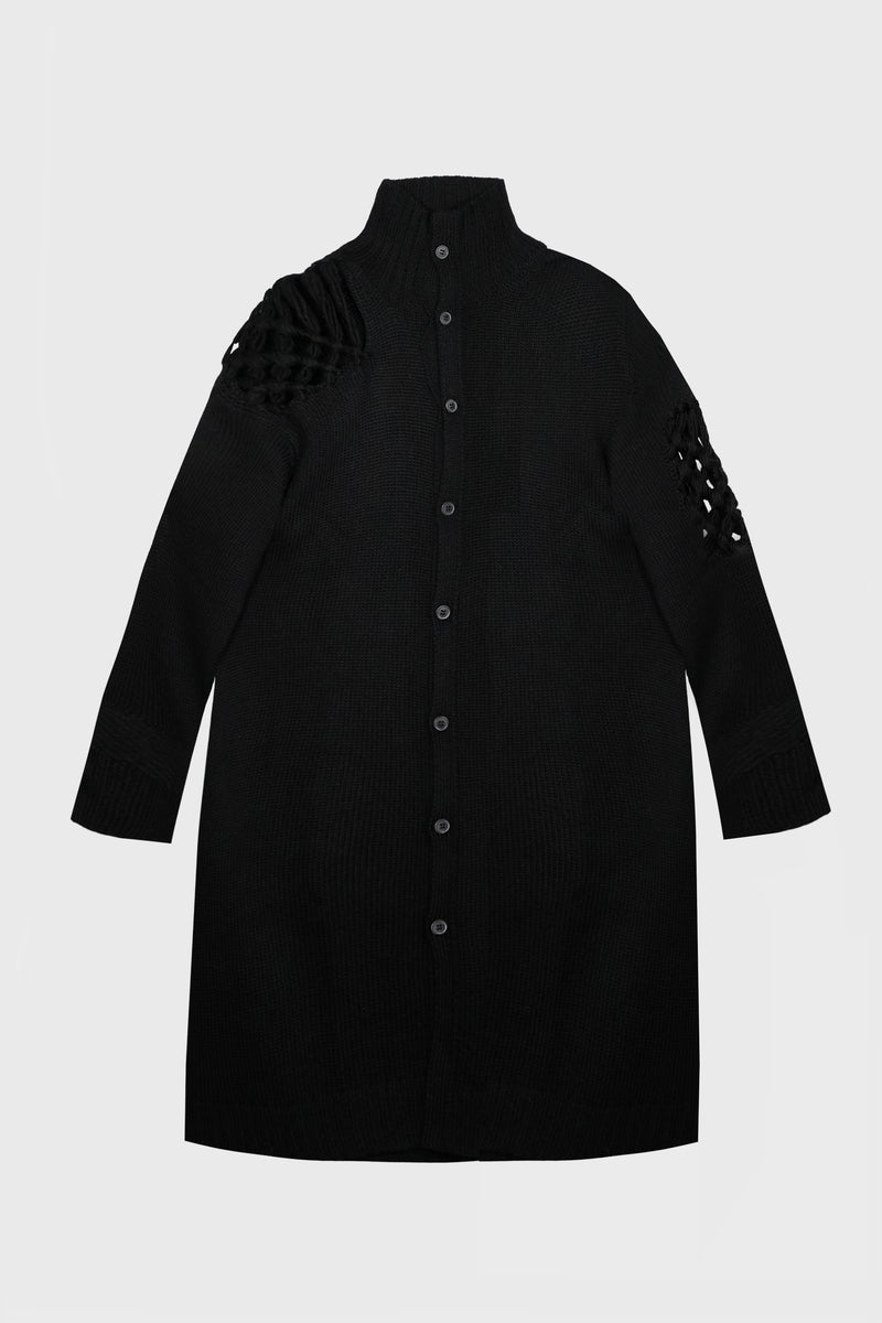 MACRAME D CARDIGAN BLACK