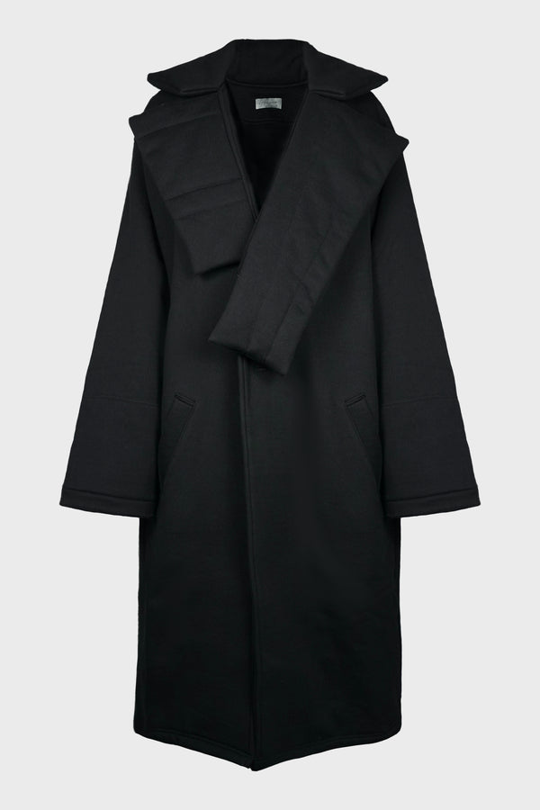 PADDED LONG DESIGNED COLLAR COAT