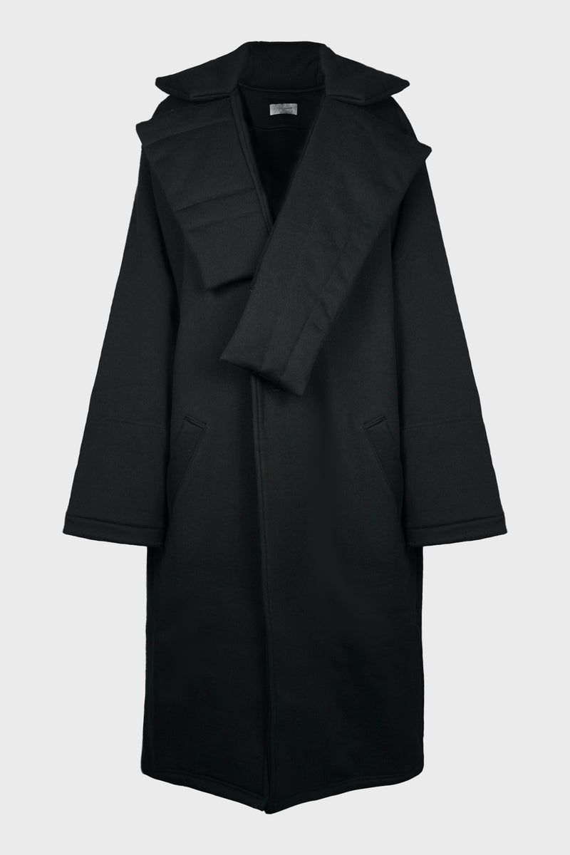 PADDED LONG DESIGNED COLLAR COAT