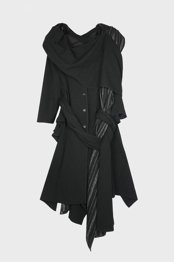 DRAPED TWIST COAT