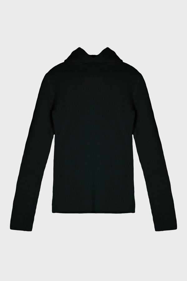 HOODED KNIT BLACK