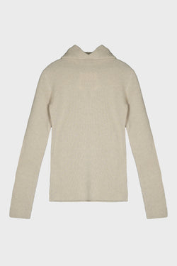 HOODED KNIT BEIGE