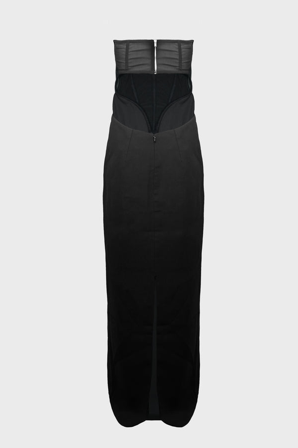 STRAPLESS CORSET BACK DRESS