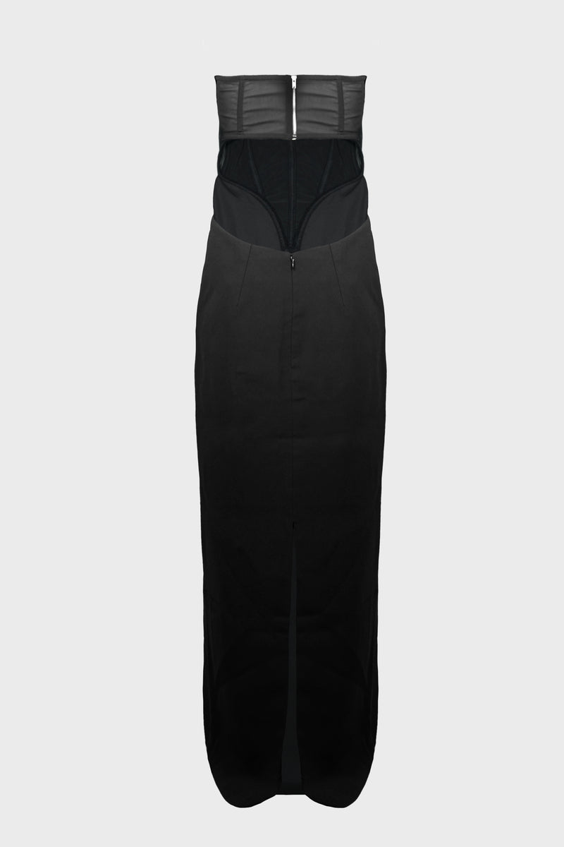 STRAPLESS CORSET BACK DRESS