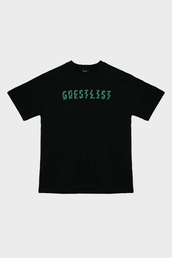 TEE BLACK + GUESTLIST EMERALD