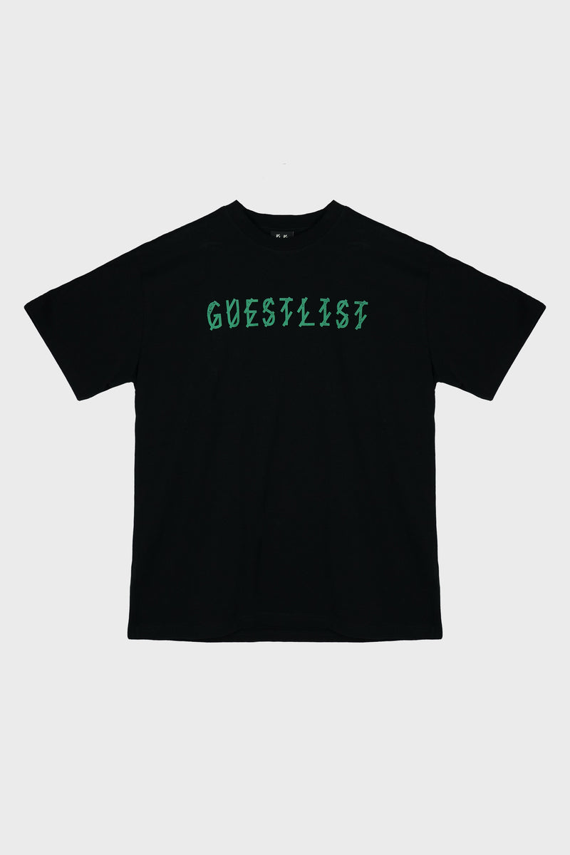 TEE BLACK + GUESTLIST EMERALD