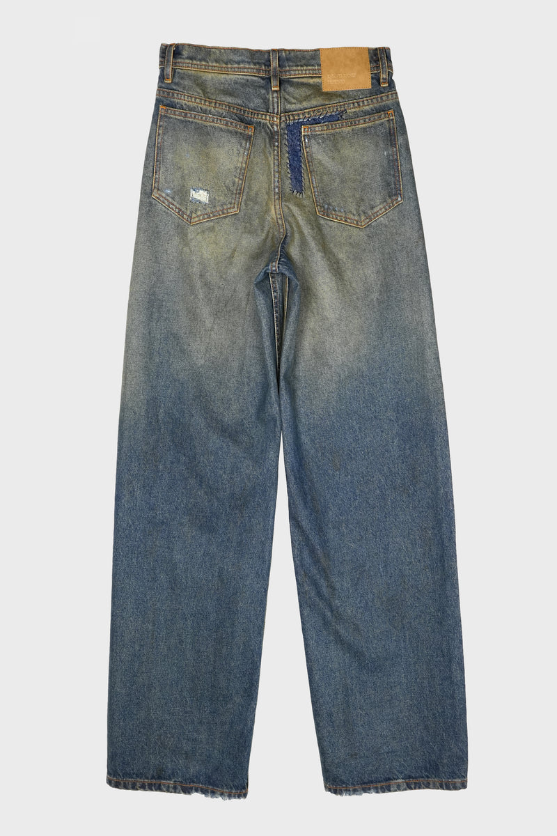 CORPSE POSE WIDE LEG DISTRESSED JEANS