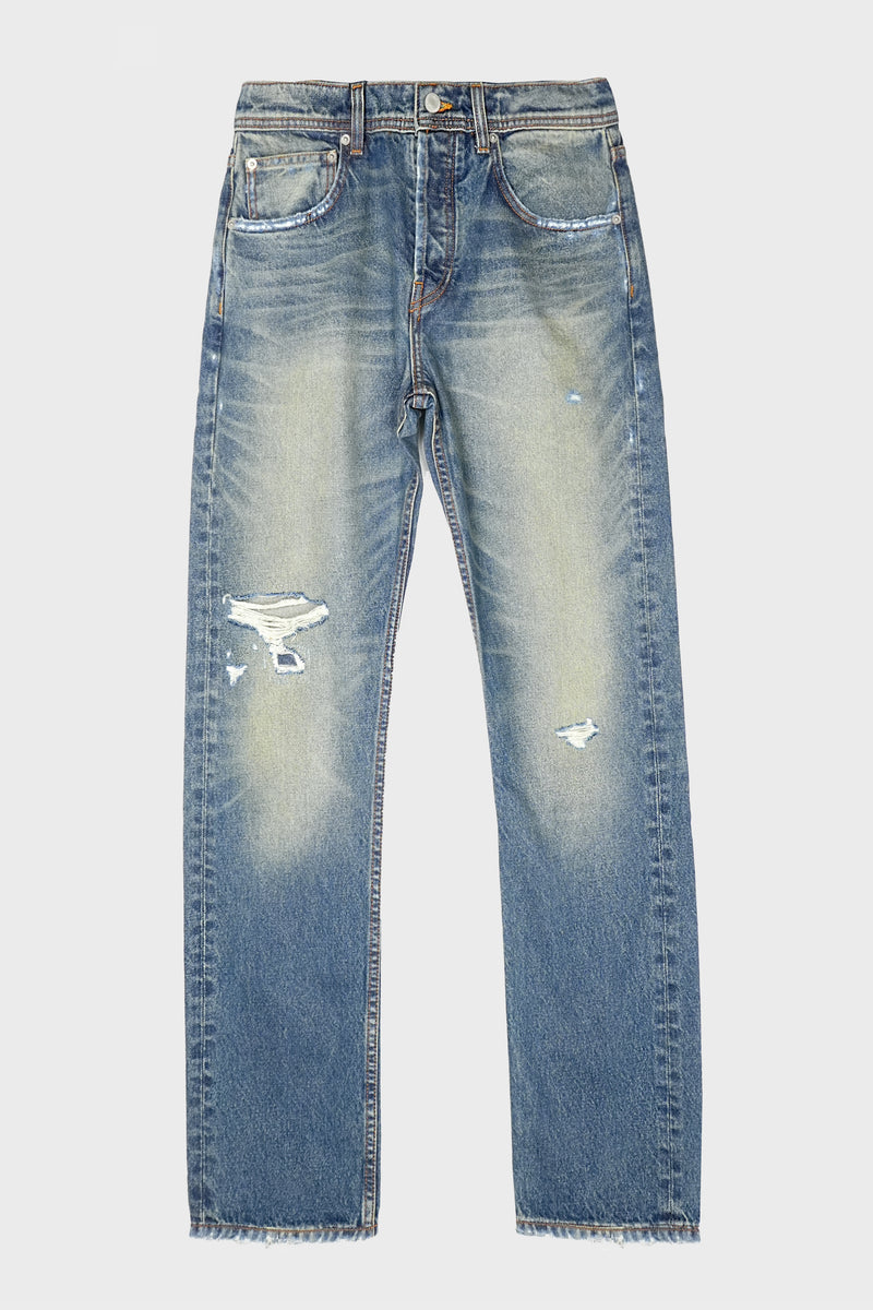 STAIGHT LEG DISTRESSED JEANS
