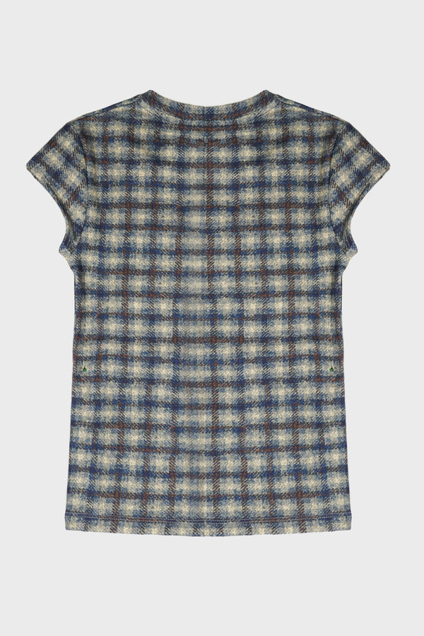 T-SHIRT CHECKED BLUE