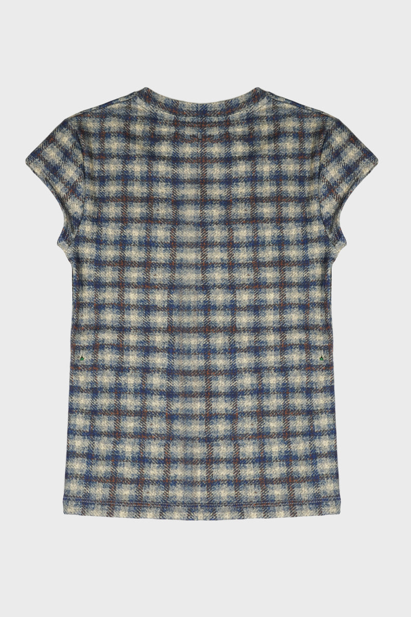T-SHIRT CHECKED BLUE