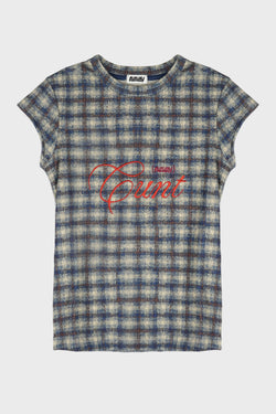 T-SHIRT CHECKED BLUE