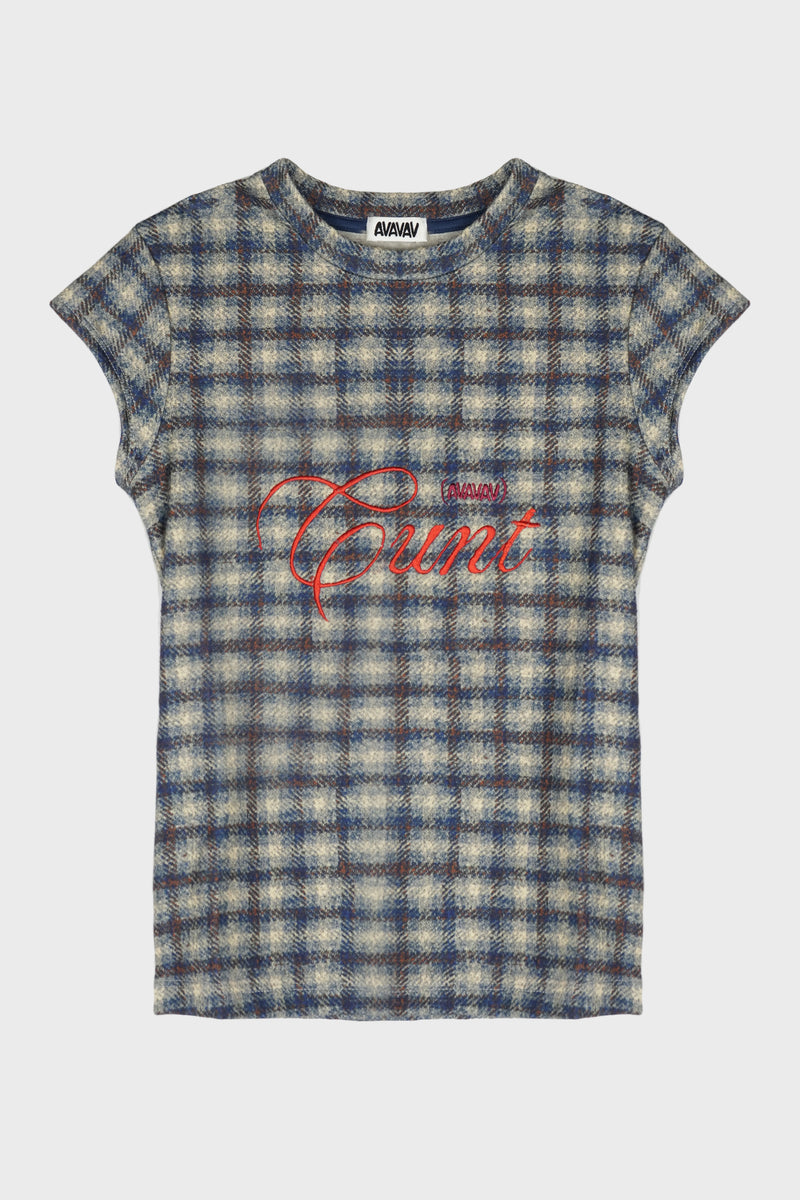 T-SHIRT CHECKED BLUE