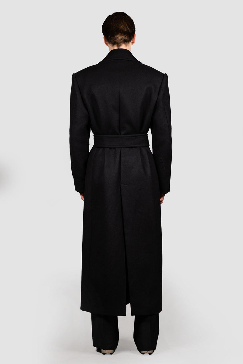 LONG EGONIC COAT BLACK THICK WOOL