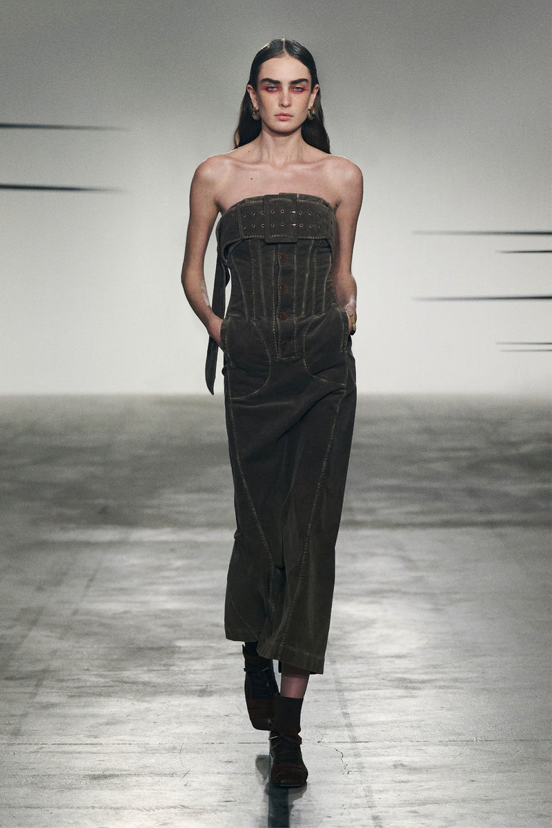 RETRO WASHED BUSTIER DRESS