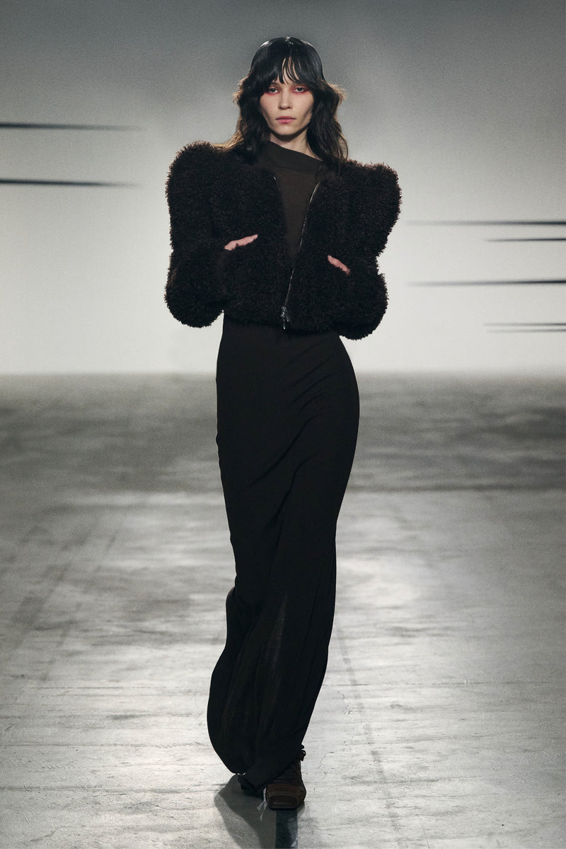 TEDDY GATHERED CROPPED JACKET