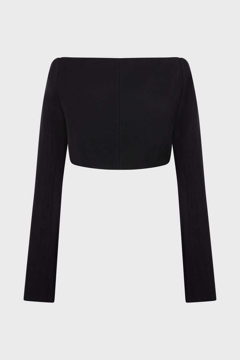 BACKLESS CROPPED JACKET