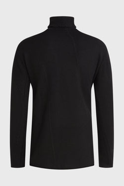 DISTORTION ONE-PIECE TURTLENECK BLACK