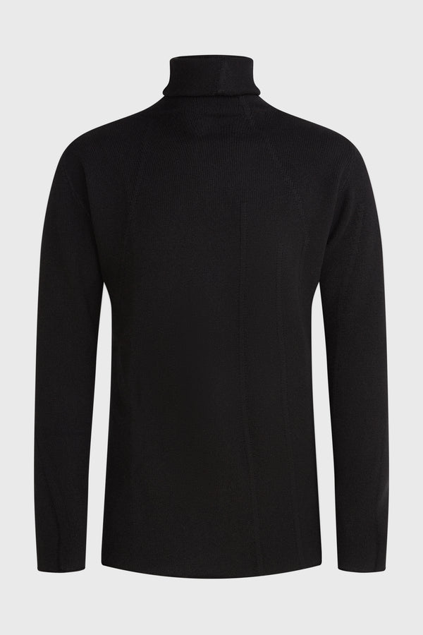 DISTORTION ONE-PIECE TURTLENECK BLACK