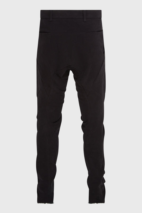 FORCED PERSPECTIVE FITTED LONG PANTS BLACK