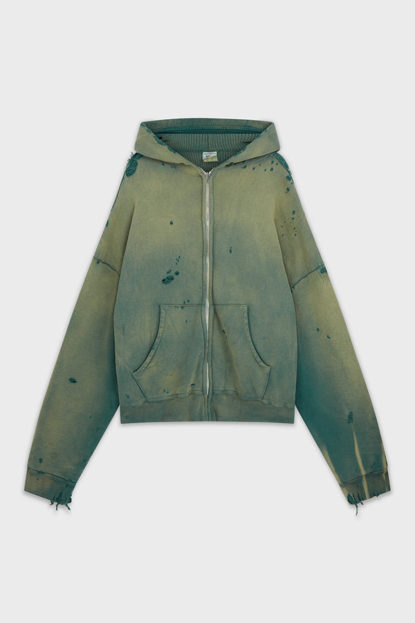 HOODIE DBL-FC ZIP GREEN