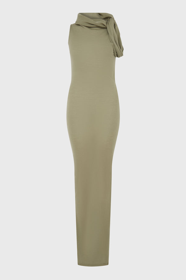 BANDED T DRESS CELADON