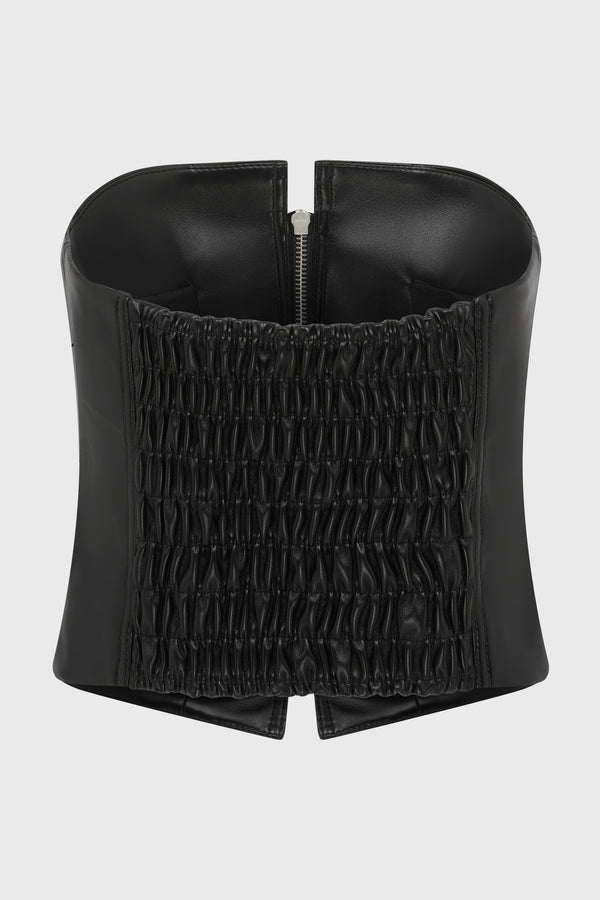 FAUX LEATHER CORSET TOP