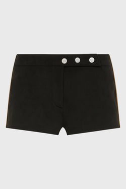 FAUX SUEDE MOTO SHORTS