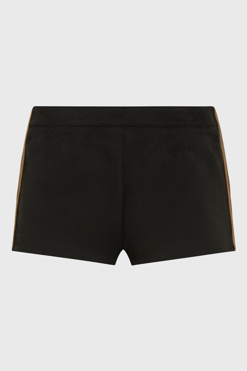 FAUX SUEDE MOTO SHORTS