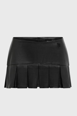 FAUX LEATHER SCHOOL MINI SKIRT