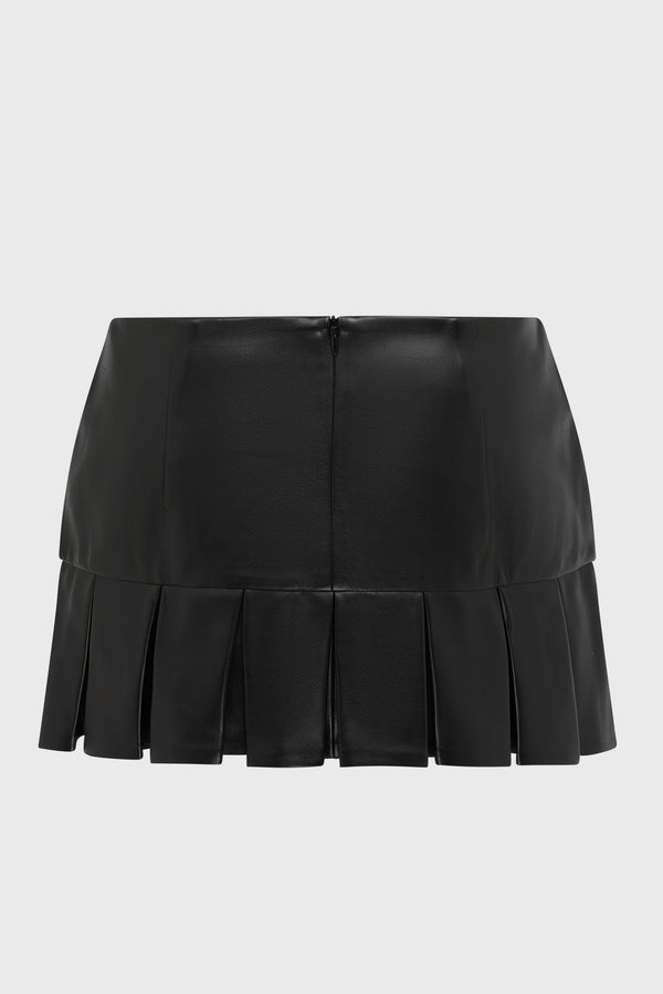 FAUX LEATHER SCHOOL MINI SKIRT