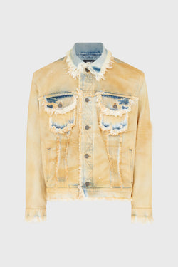 RAW EDGES DENIM JACKET YELLOW DIRTY DENIM