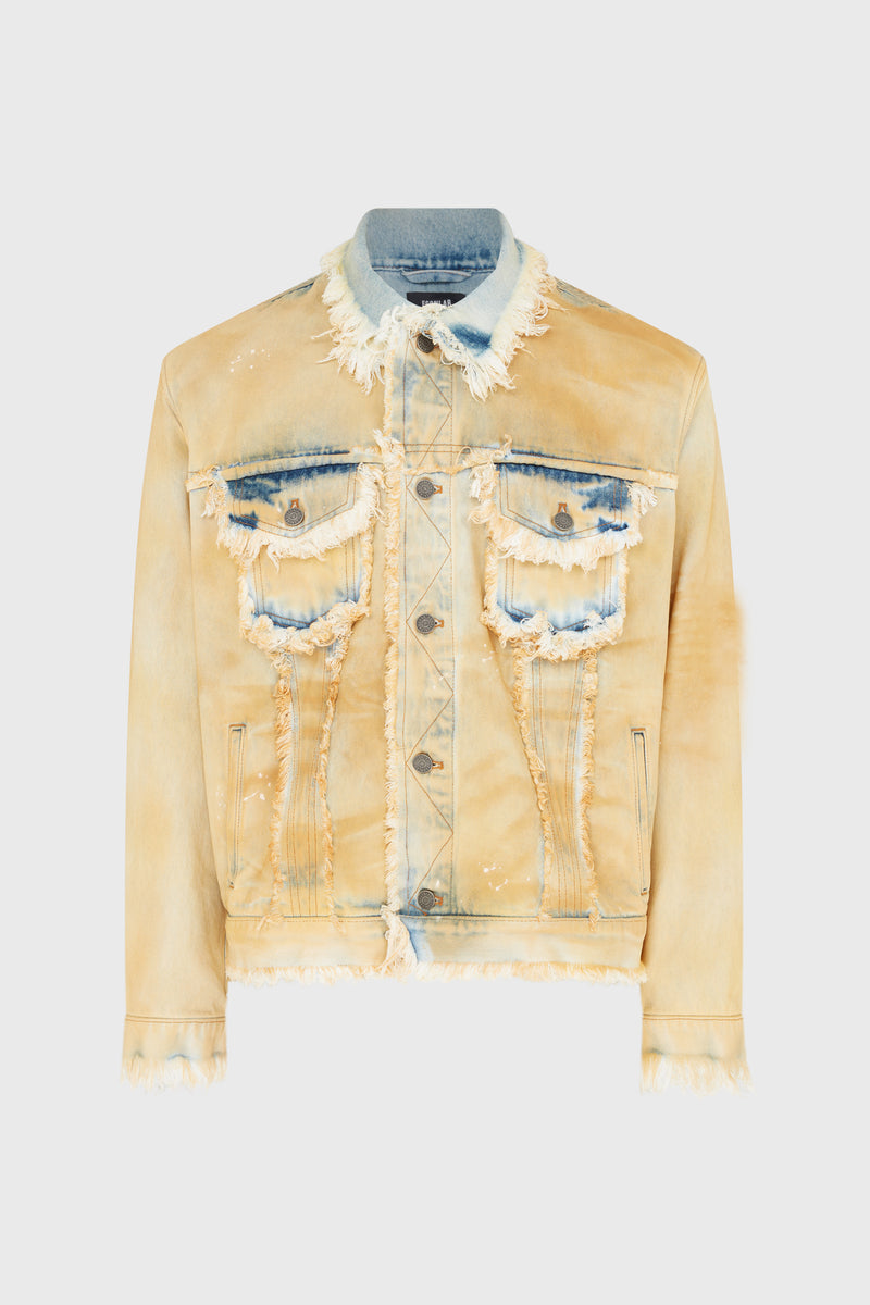 RAW EDGES DENIM JACKET YELLOW DIRTY DENIM