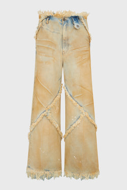 ARGYLE DENIM PANTS YELLOW DIRTY DENIM