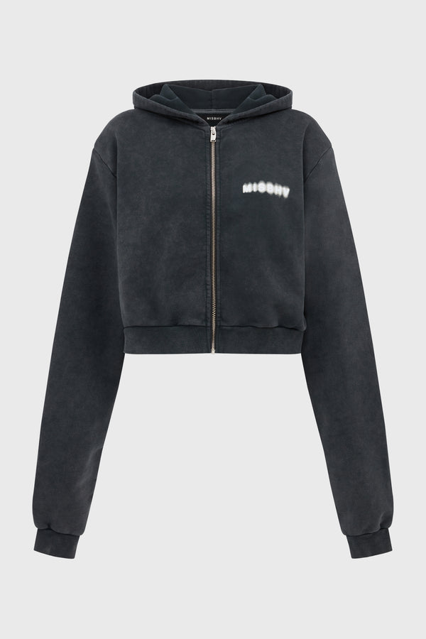 COMMUNITY CROPPED ZIPPED HOODIE