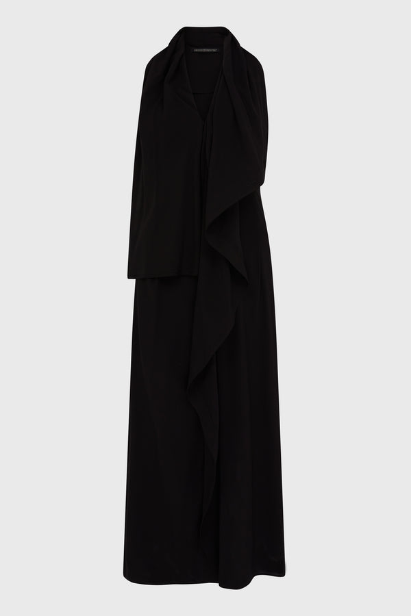 LONG DRAPED SLEEVELESS DRESS