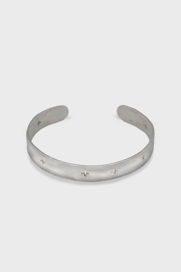 CROSS PUNCHED SILVER BRACELET