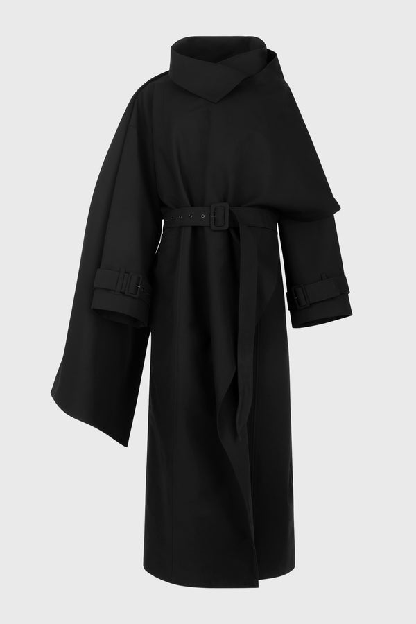 SCARF COAT BLACK