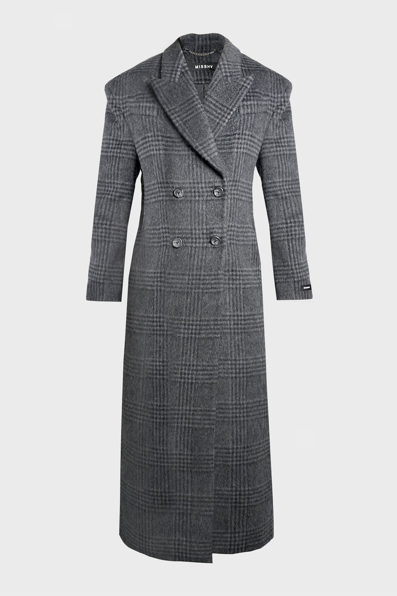 DOUBLE BREASTED CHECK COAT