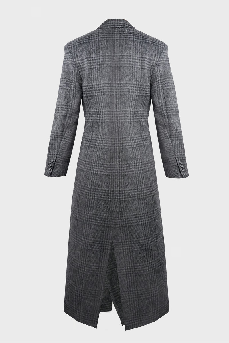 DOUBLE BREASTED CHECK COAT