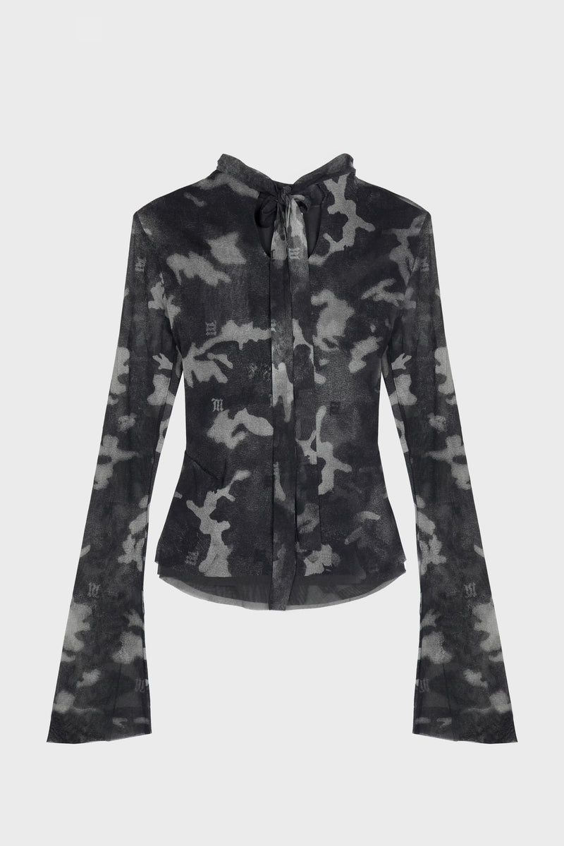 CAMO MESH LONGSLEEVE TOP