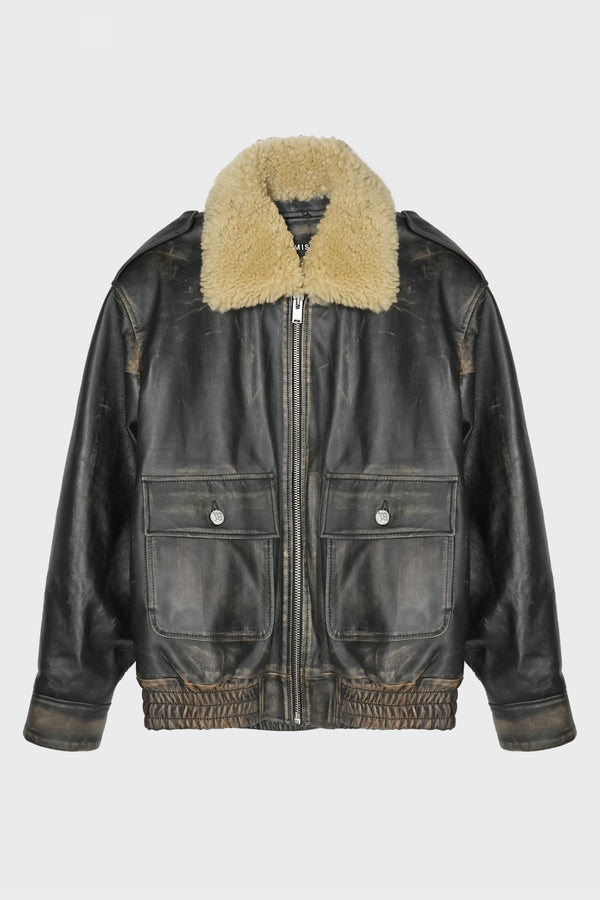 LEATHER AVIATOR JACKET