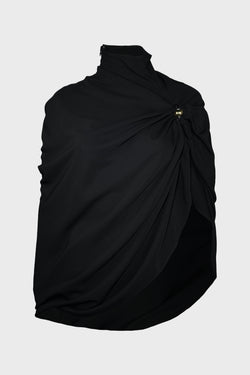 DRAPED JERSEY TOP WITH COCKRING DETAIL